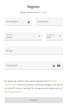 Die Registrierung bei NETELLER ist sehr einfach
