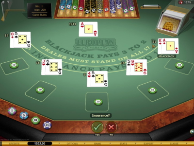 European Blackjack Gold von Microgaming - gespielt