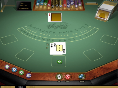 Vegas Strip Blackjack Gold von Microgaming - gespielt