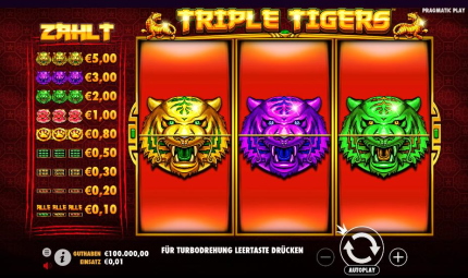 Triple Tigers Spielautomaten - Pragmatic Play